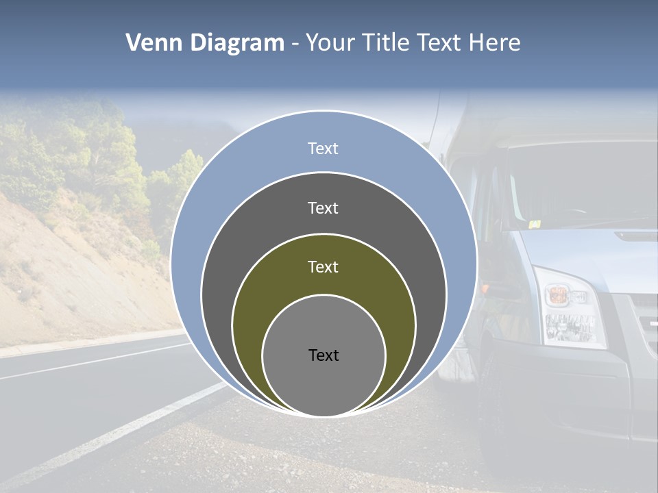 Motor Home Near The Road. Europe Travel Series. PowerPoint Template