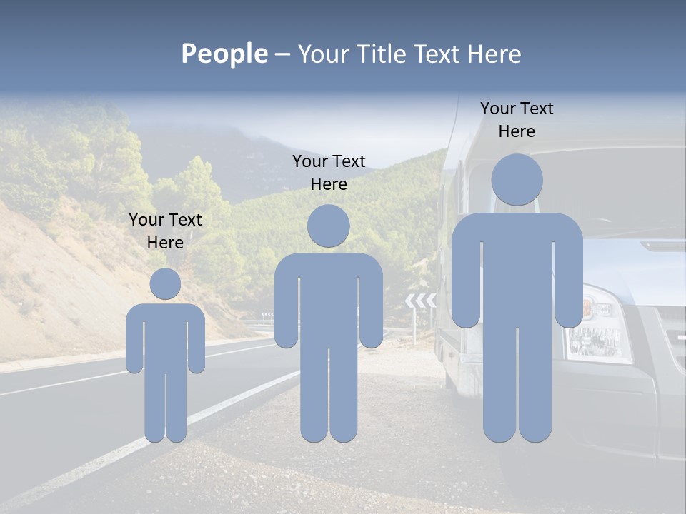 Motor Home Near The Road. Europe Travel Series. PowerPoint Template