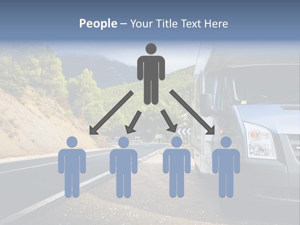 Motor Home Near The Road. Europe Travel Series. PowerPoint Template