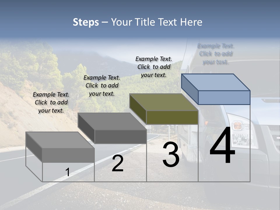 Motor Home Near The Road. Europe Travel Series. PowerPoint Template