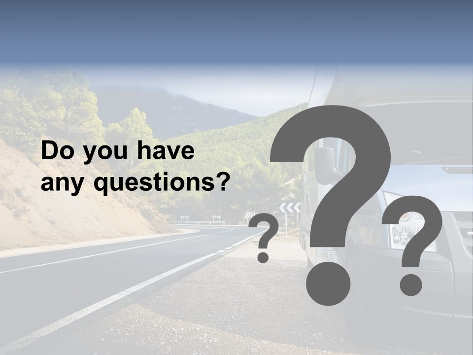 Motor Home Near The Road. Europe Travel Series. PowerPoint Template