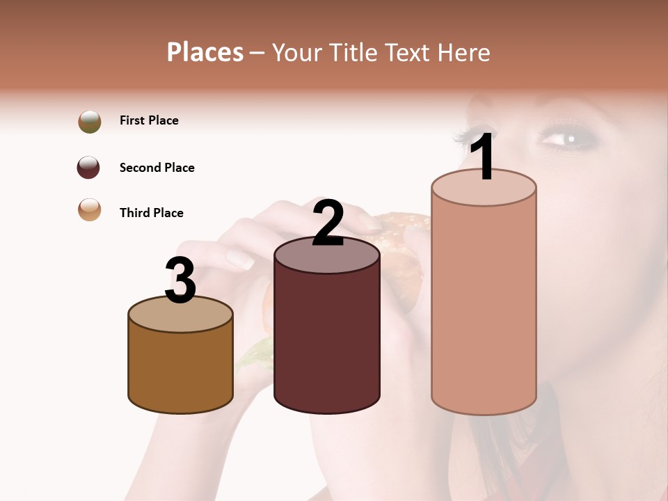 Woman Eating Hamburger PowerPoint Template