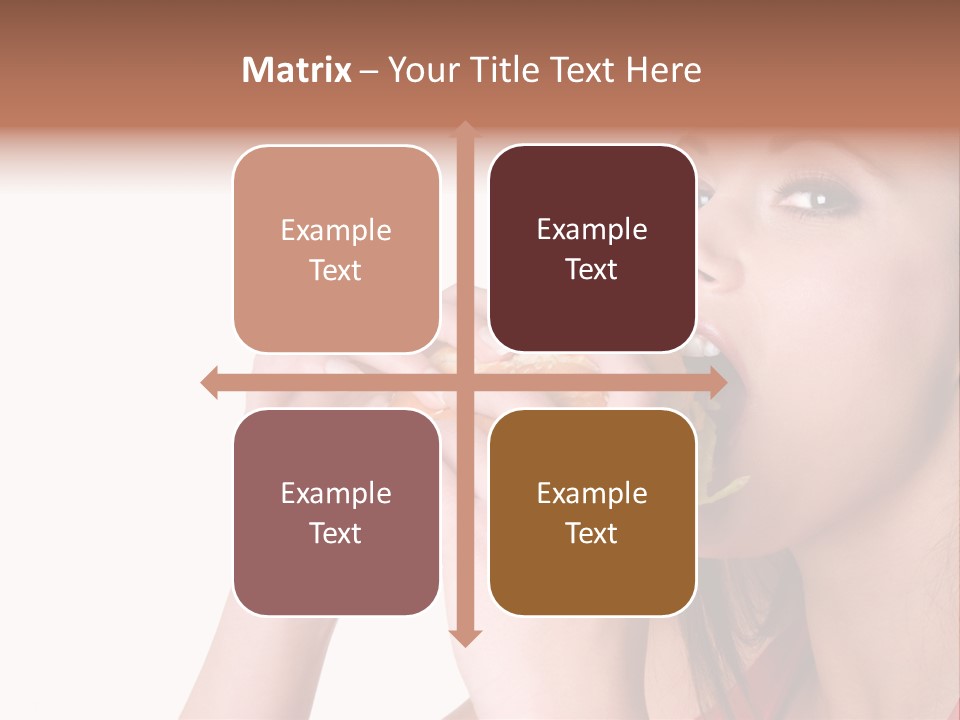 Woman Eating Hamburger PowerPoint Template