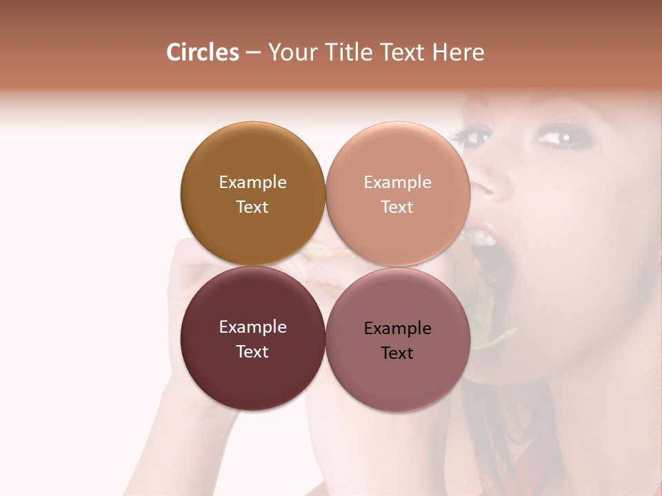 Woman Eating Hamburger PowerPoint Template