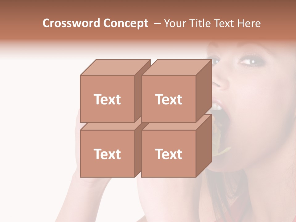 Woman Eating Hamburger PowerPoint Template