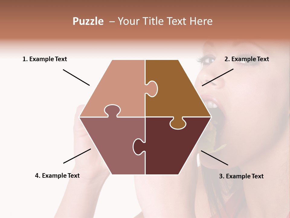 Woman Eating Hamburger PowerPoint Template