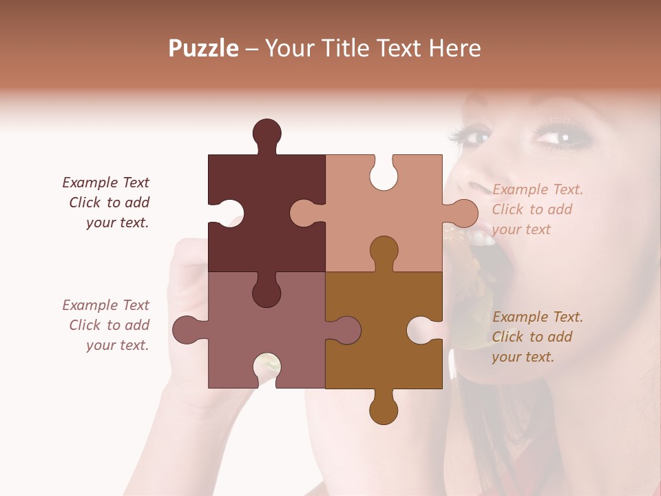 Woman Eating Hamburger PowerPoint Template