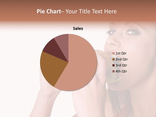 Woman Eating Hamburger PowerPoint Template