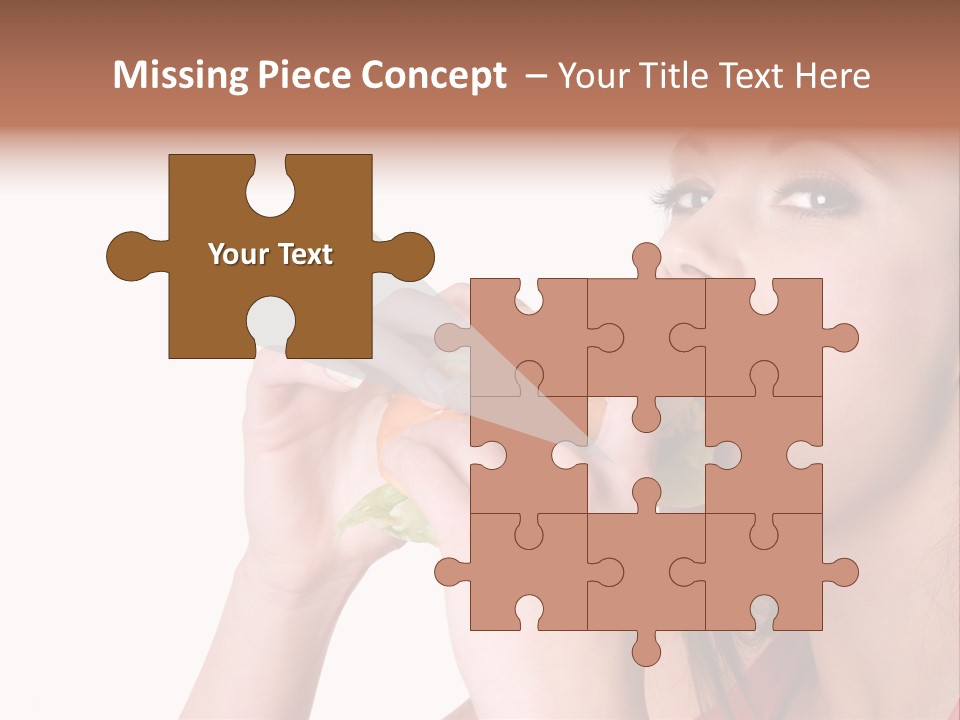 Woman Eating Hamburger PowerPoint Template