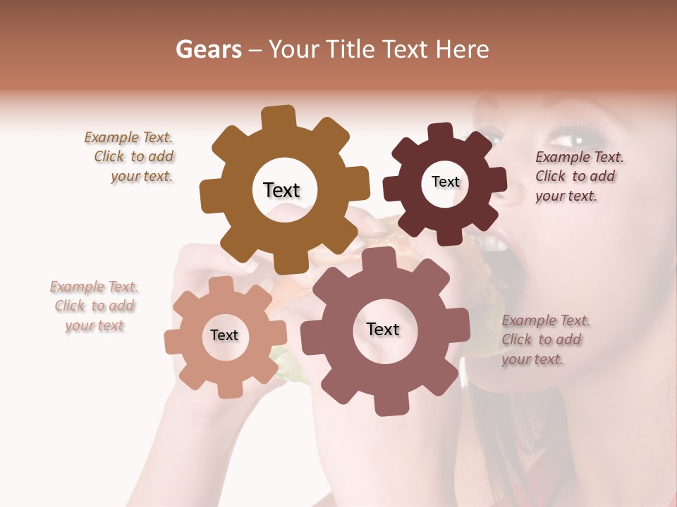 Woman Eating Hamburger PowerPoint Template