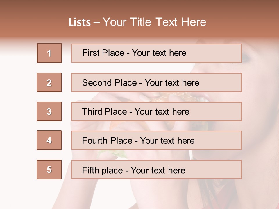 Woman Eating Hamburger PowerPoint Template