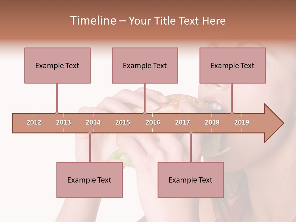 Woman Eating Hamburger PowerPoint Template