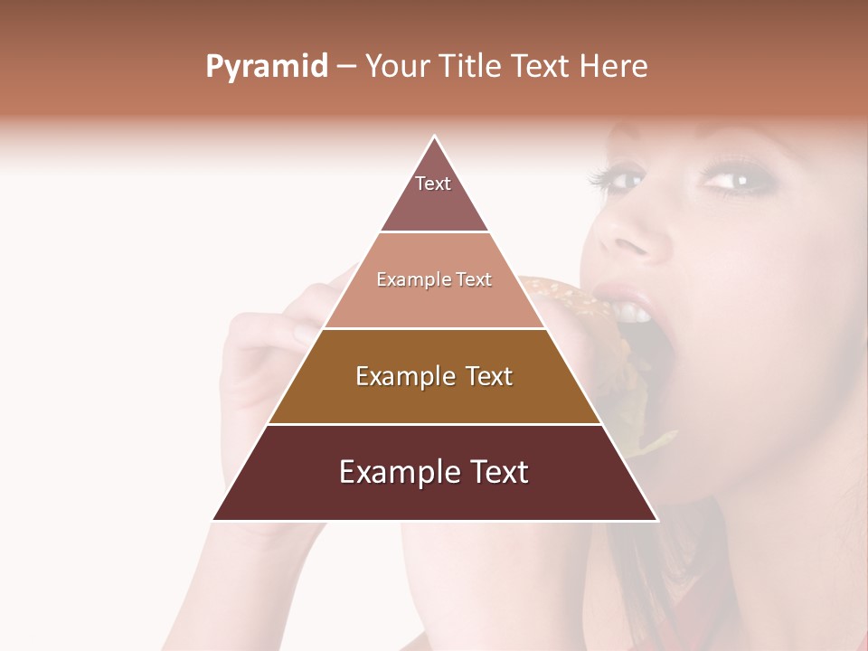 Woman Eating Hamburger PowerPoint Template