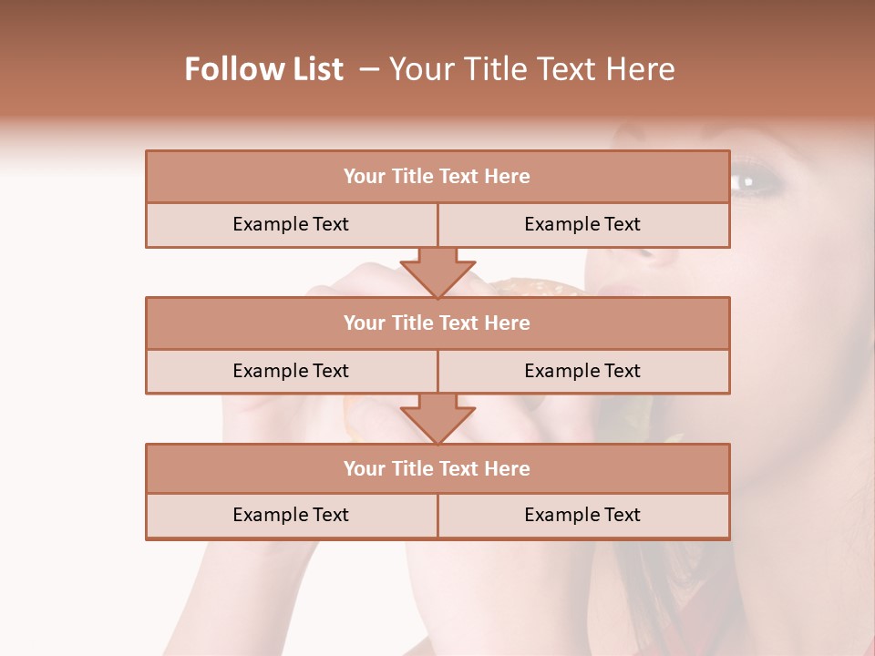 Woman Eating Hamburger PowerPoint Template