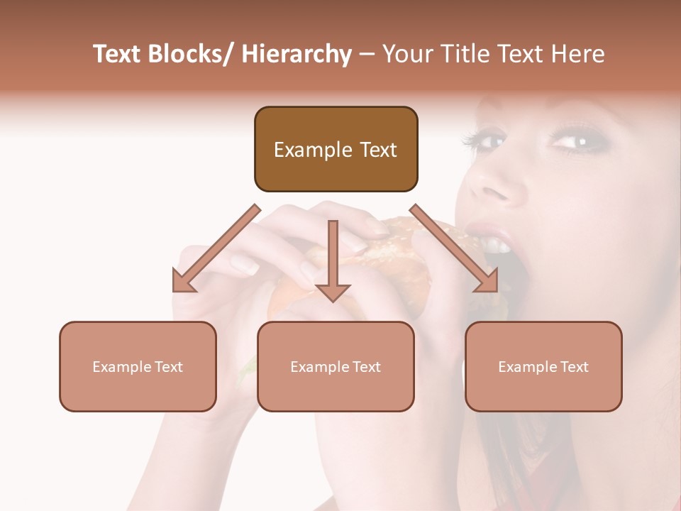 Woman Eating Hamburger PowerPoint Template