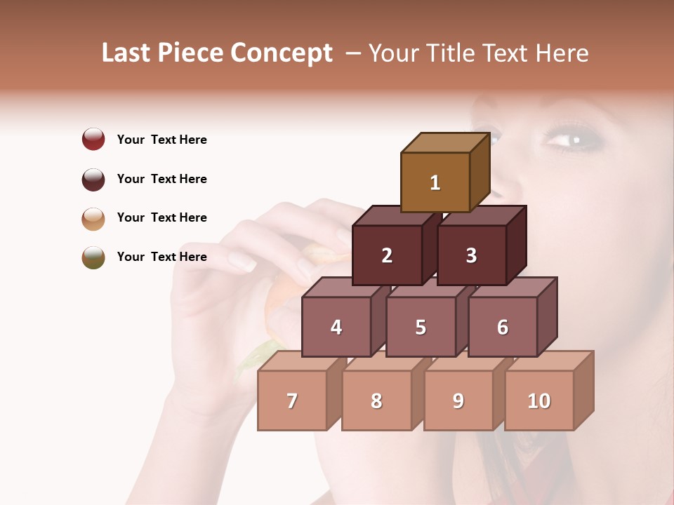 Woman Eating Hamburger PowerPoint Template