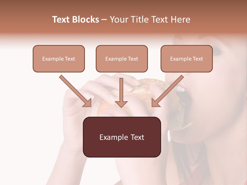 Woman Eating Hamburger PowerPoint Template