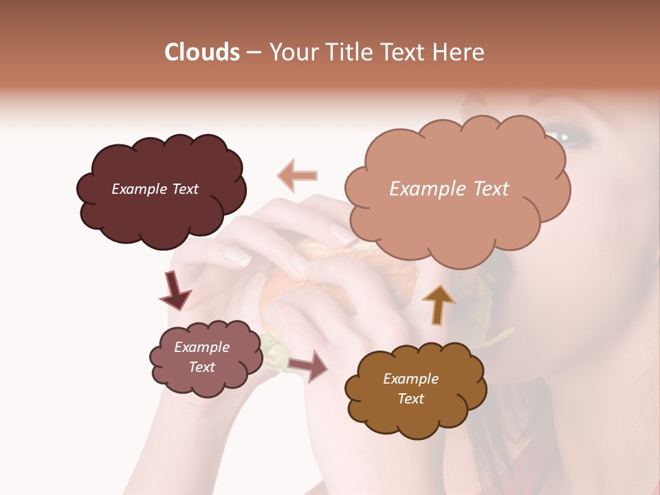 Woman Eating Hamburger PowerPoint Template