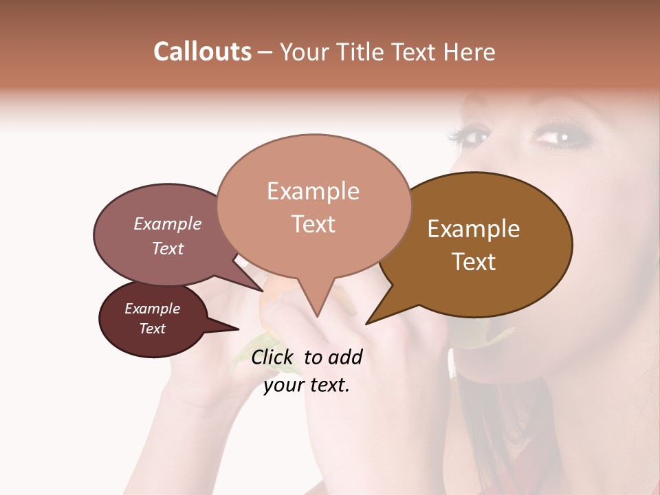 Woman Eating Hamburger PowerPoint Template