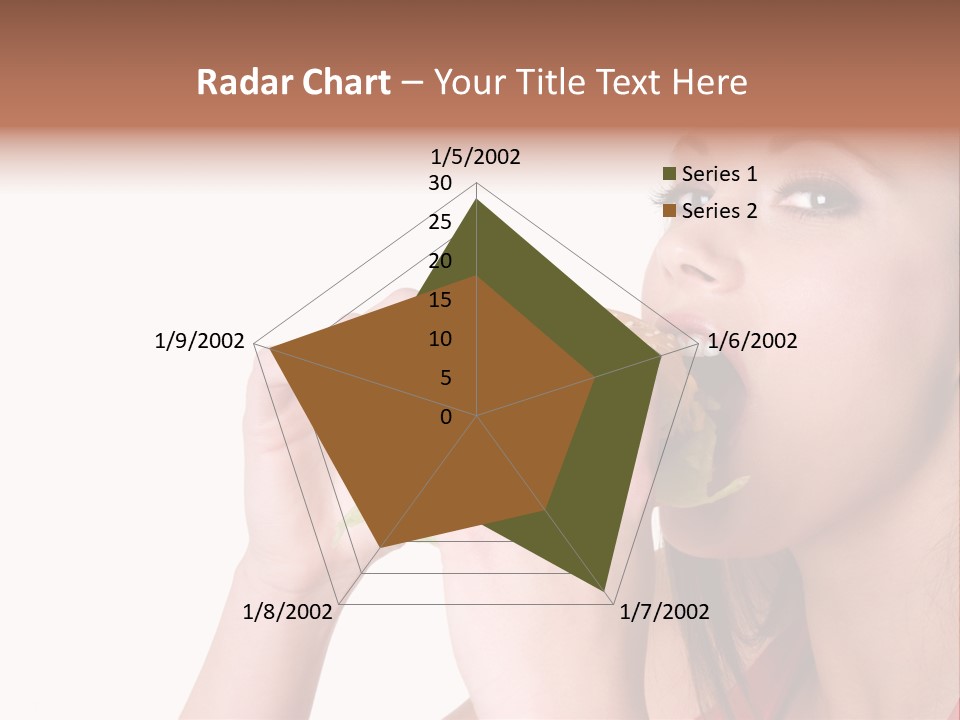 Woman Eating Hamburger PowerPoint Template