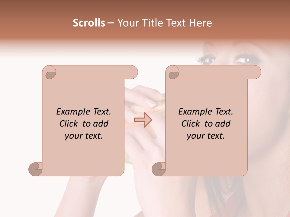 Woman Eating Hamburger PowerPoint Template