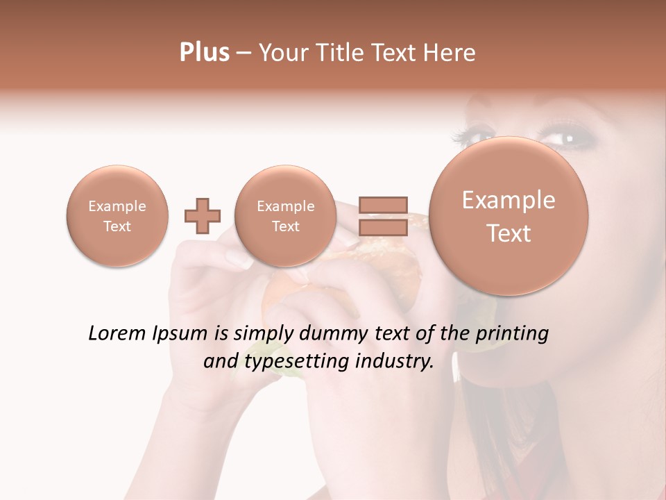 Woman Eating Hamburger PowerPoint Template