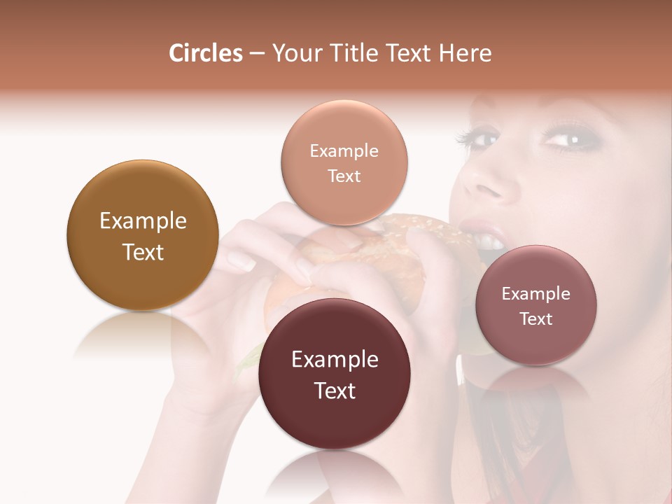 Woman Eating Hamburger PowerPoint Template