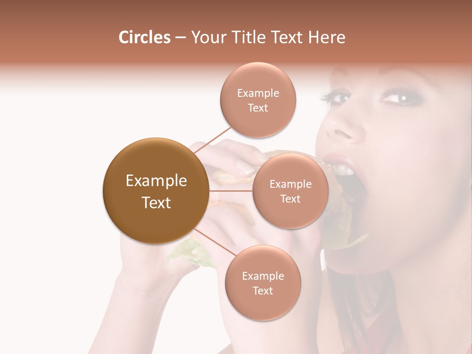 Woman Eating Hamburger PowerPoint Template