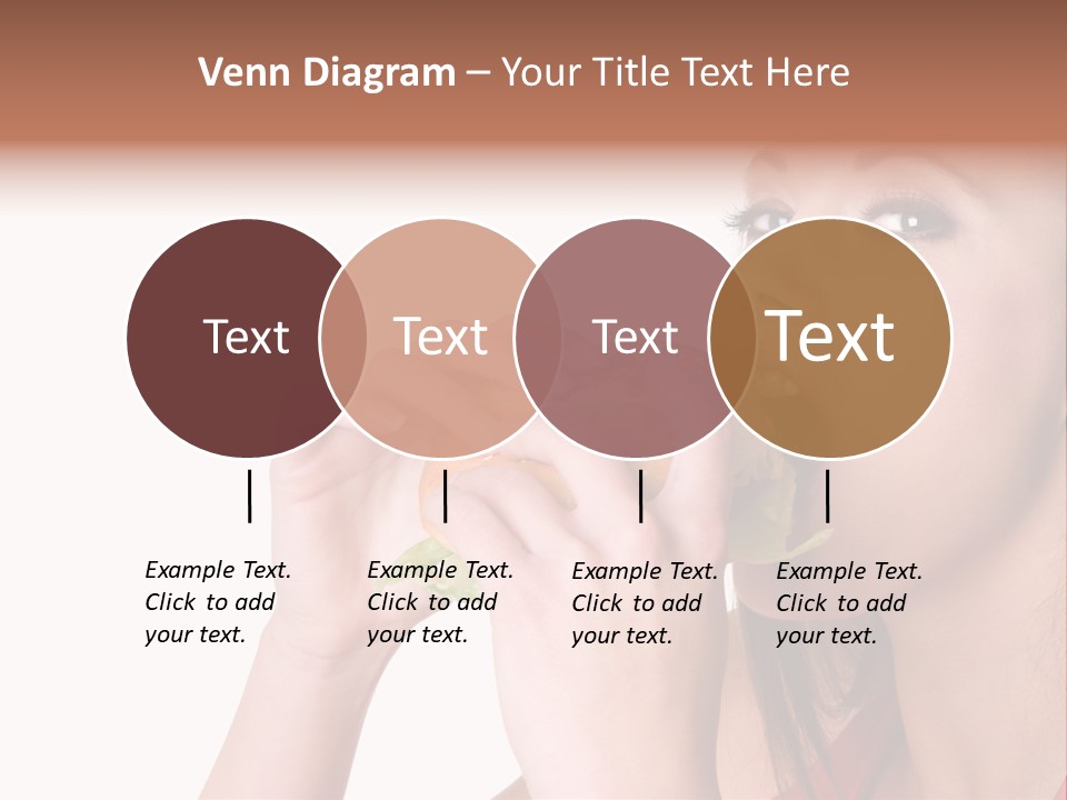 Woman Eating Hamburger PowerPoint Template