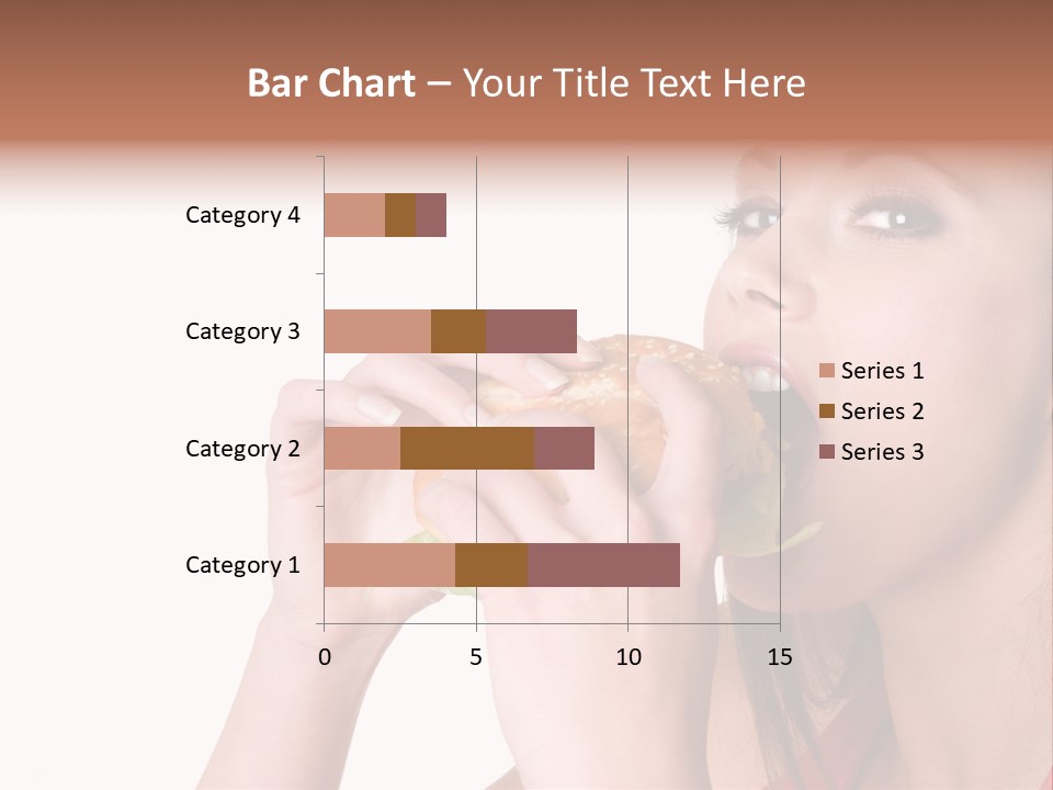 Woman Eating Hamburger PowerPoint Template