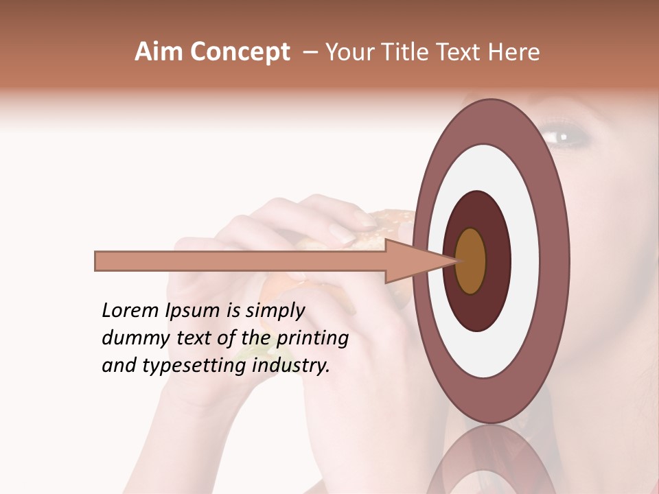 Woman Eating Hamburger PowerPoint Template