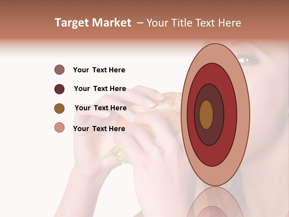 Woman Eating Hamburger PowerPoint Template