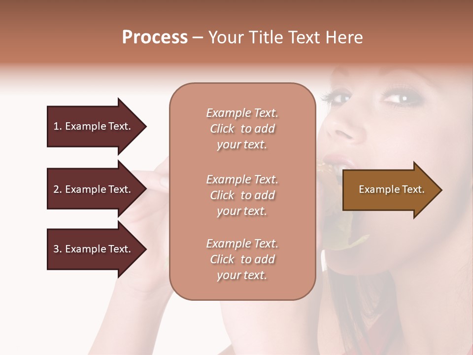 Woman Eating Hamburger PowerPoint Template