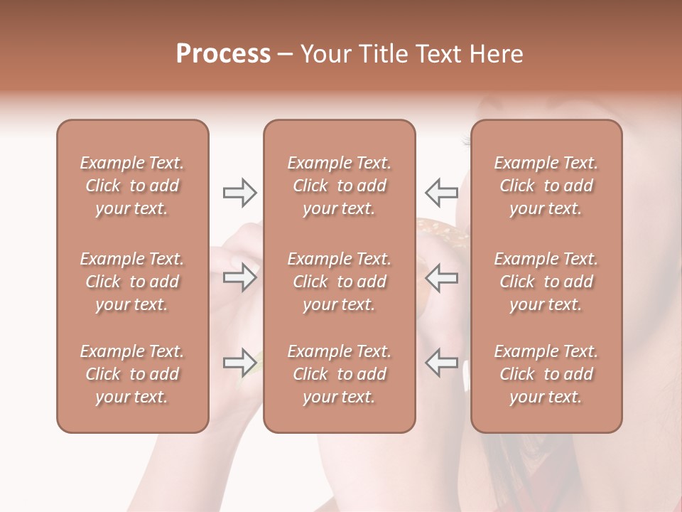 Woman Eating Hamburger PowerPoint Template