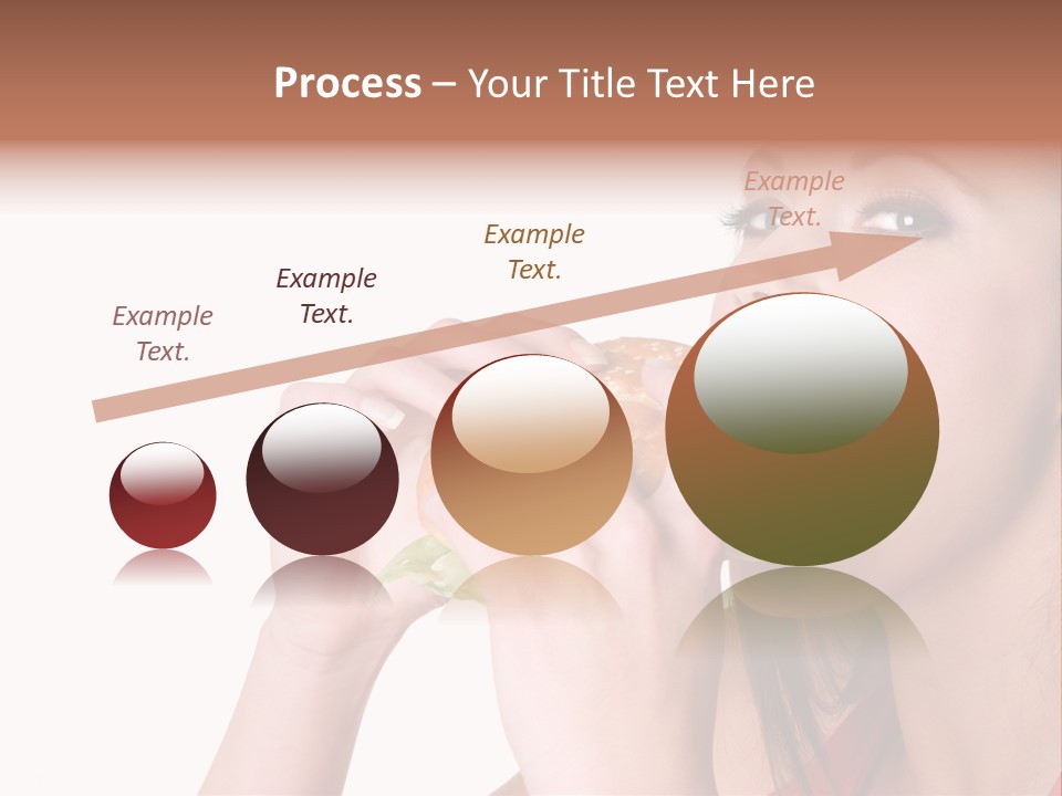 Woman Eating Hamburger PowerPoint Template