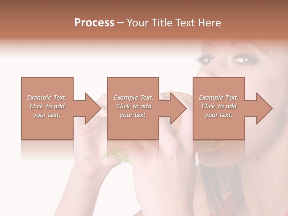 Woman Eating Hamburger PowerPoint Template