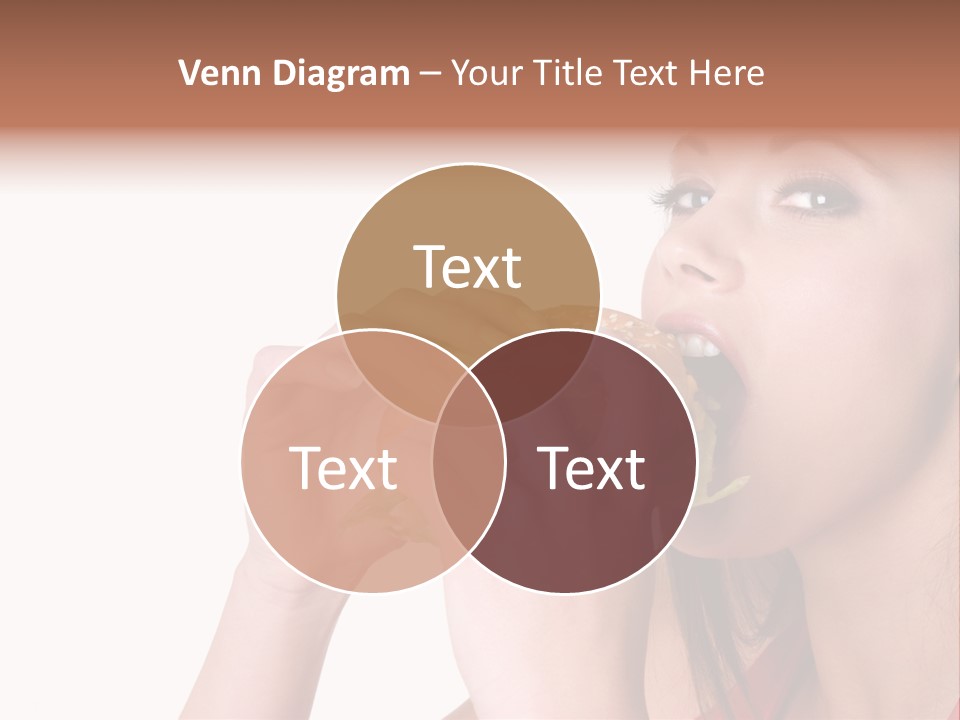 Woman Eating Hamburger PowerPoint Template