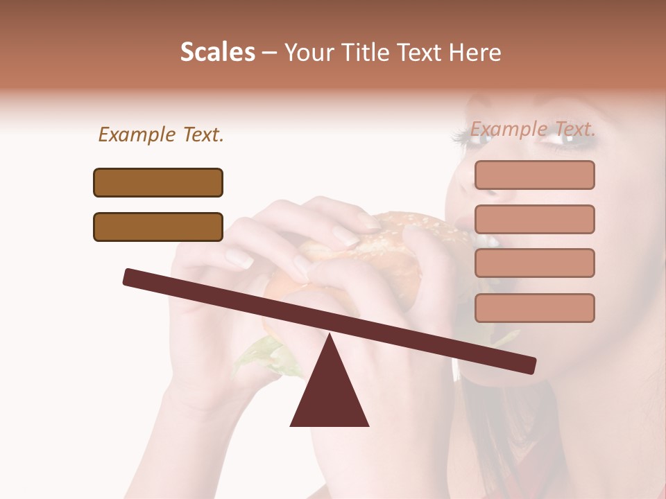 Woman Eating Hamburger PowerPoint Template