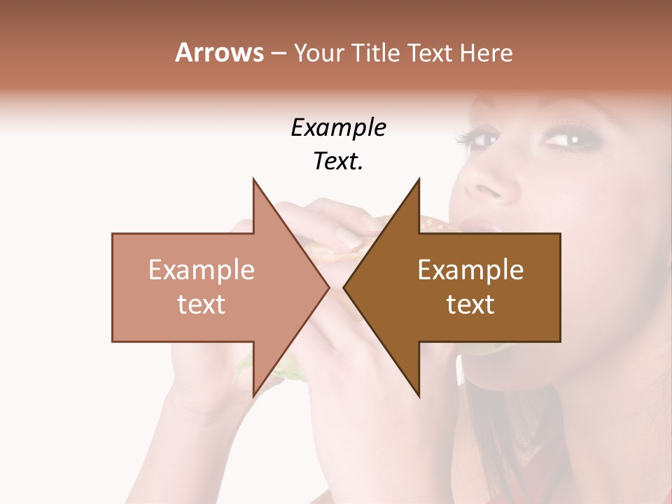 Woman Eating Hamburger PowerPoint Template