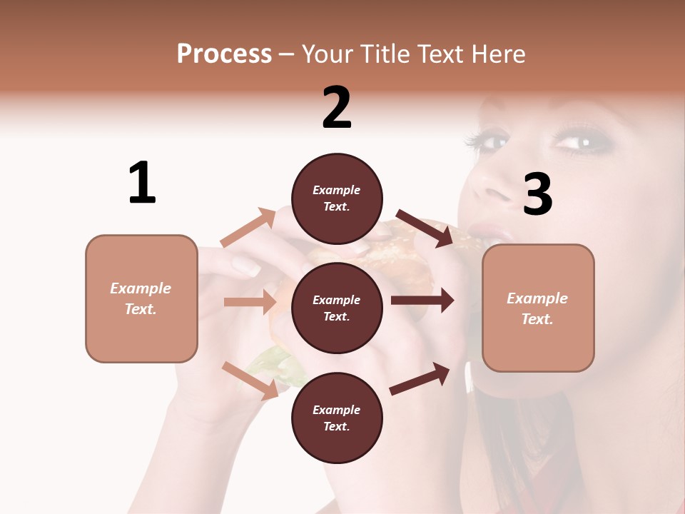 Woman Eating Hamburger PowerPoint Template