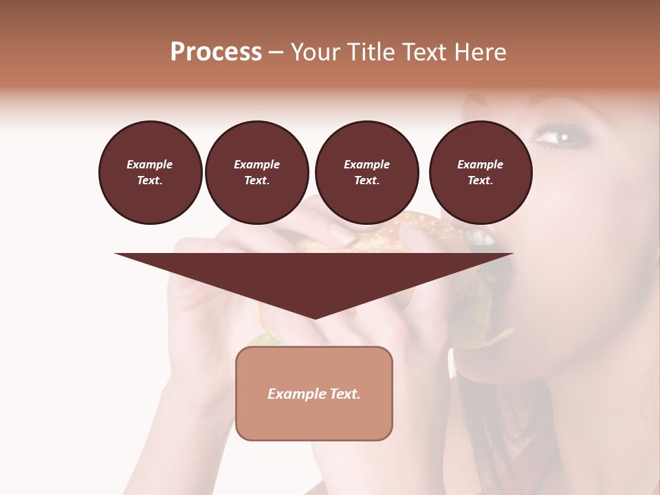 Woman Eating Hamburger PowerPoint Template