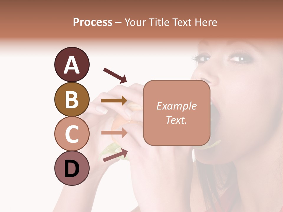 Woman Eating Hamburger PowerPoint Template