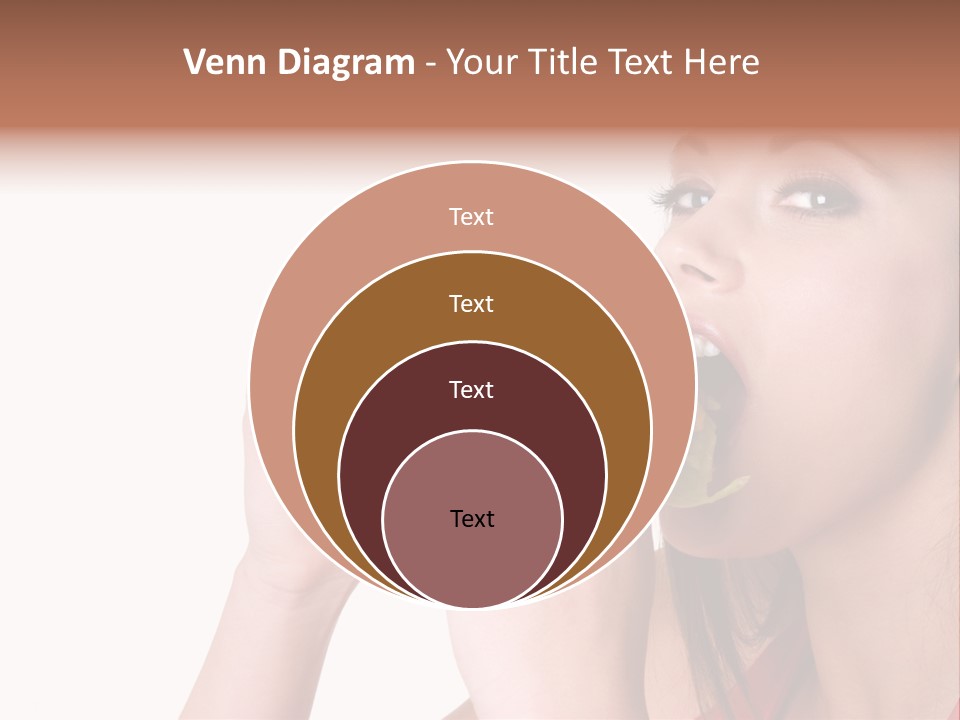 Woman Eating Hamburger PowerPoint Template