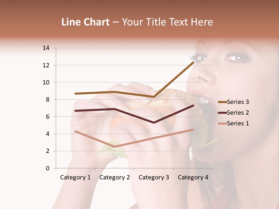 Woman Eating Hamburger PowerPoint Template