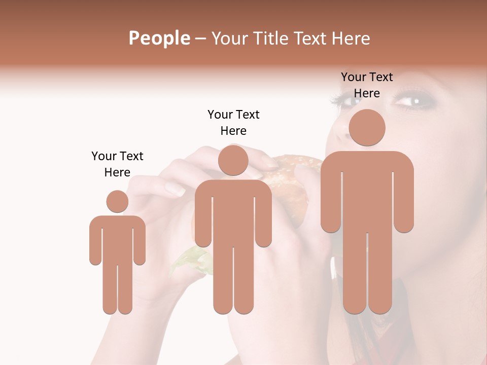 Woman Eating Hamburger PowerPoint Template