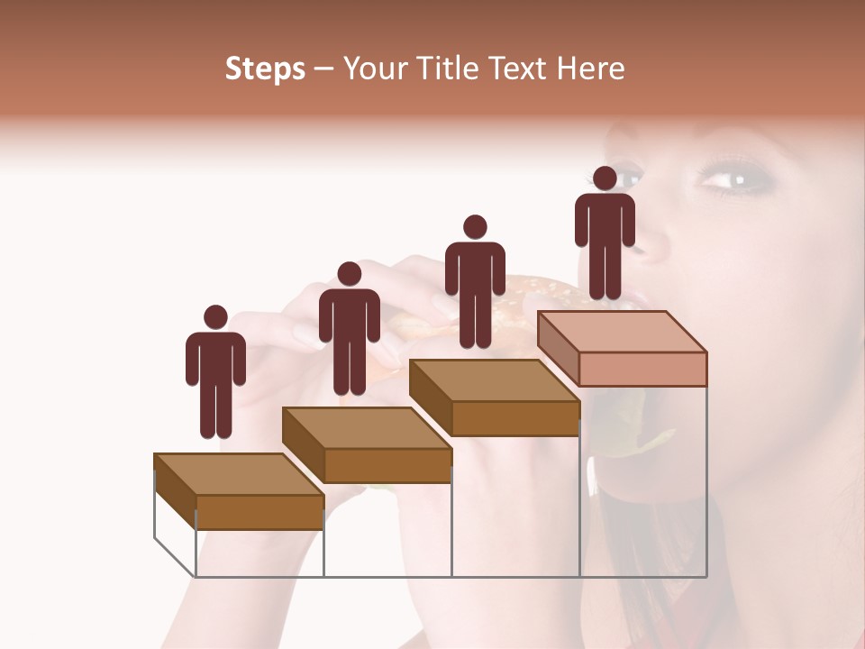 Woman Eating Hamburger PowerPoint Template