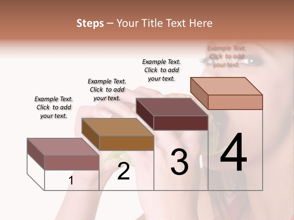 Woman Eating Hamburger PowerPoint Template