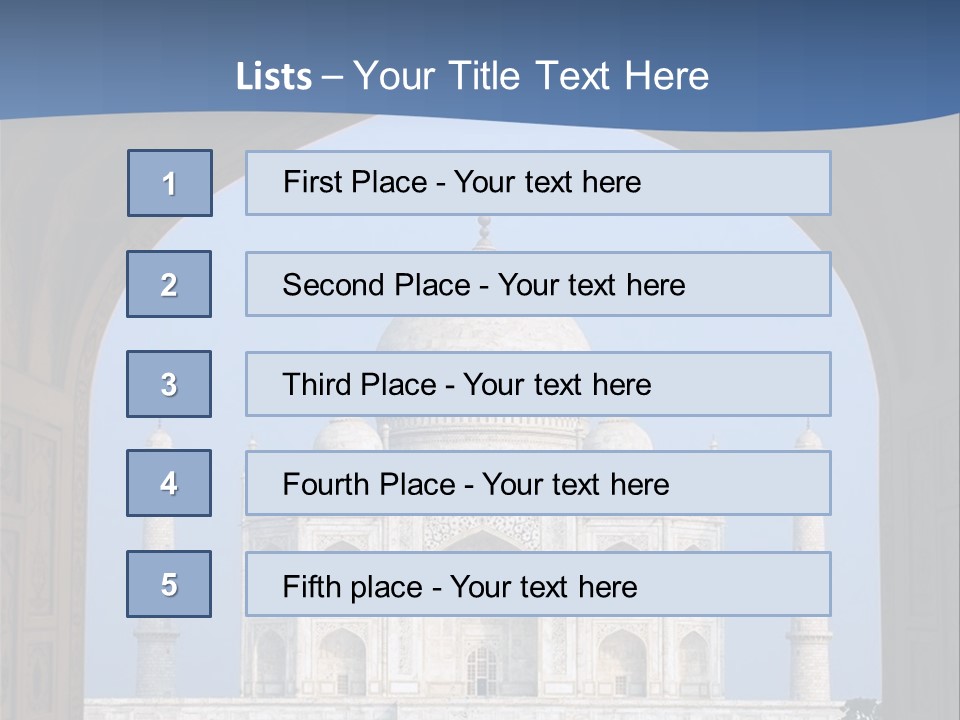 Taj Mahal (Agra, India) PowerPoint Template