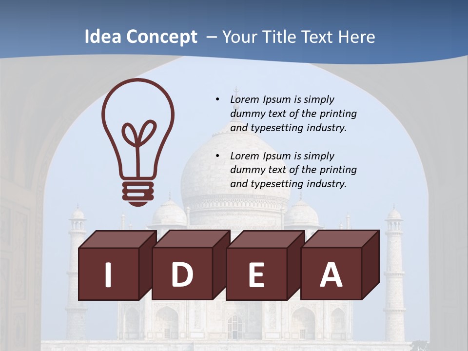 Taj Mahal (Agra, India) PowerPoint Template
