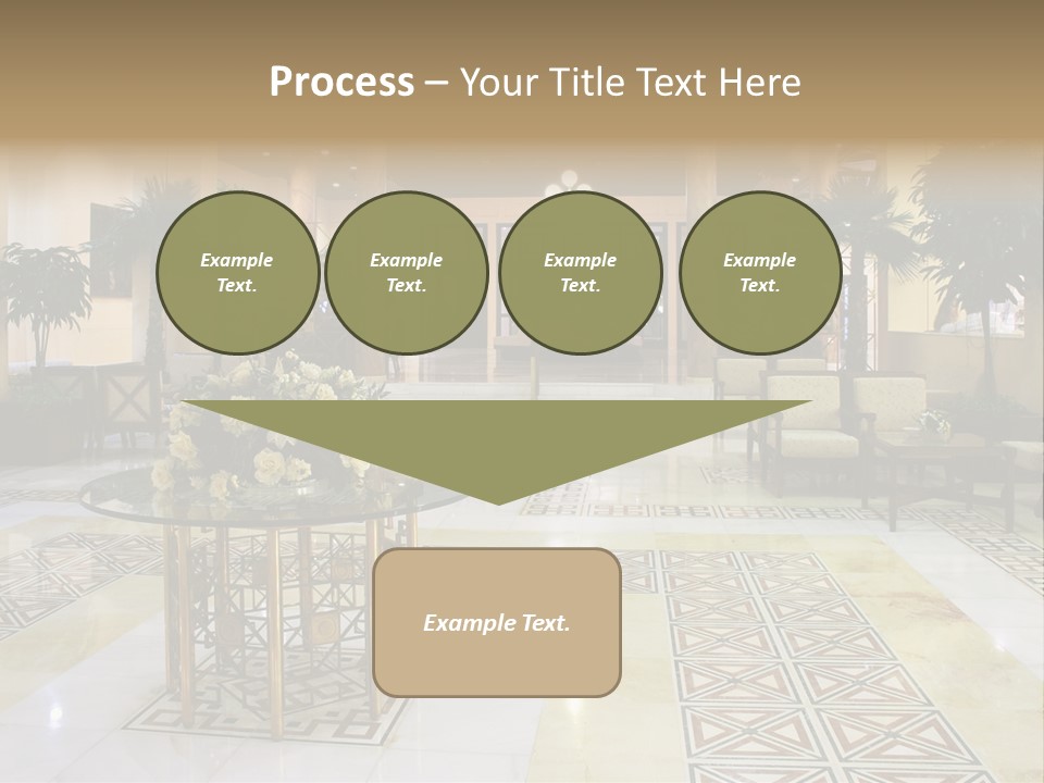 Hall In Hotel With Marble Floor And Flowers On The Table PowerPoint Template
